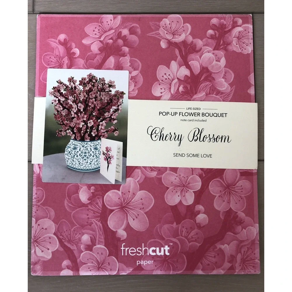 New Cherry Blossom  Freshcut Paper‎ 3D Pop Up Bouquet Card Set